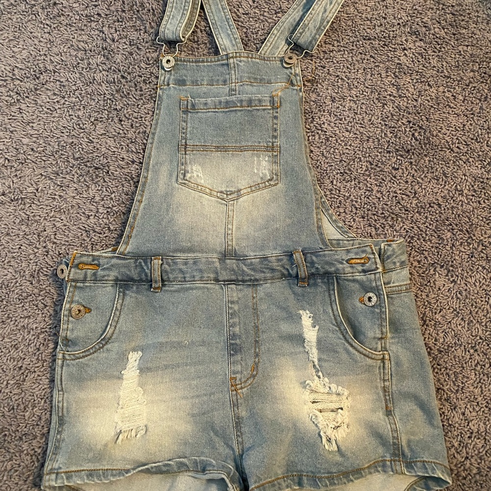 Jean Short-Bibs